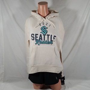 Women's Fanatics Oatmeal Seattle Kraken Carry the Puck Pullover Hoodie-SzS-NWT